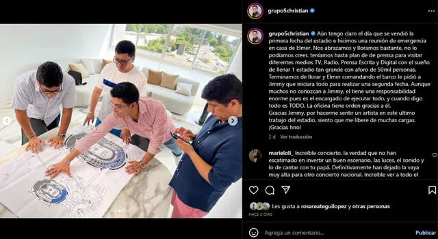  Christian Yaipén agradece a su hermano Jimmy por ayudarlo a cumplir un objetivo. Fuente: Instagram.   