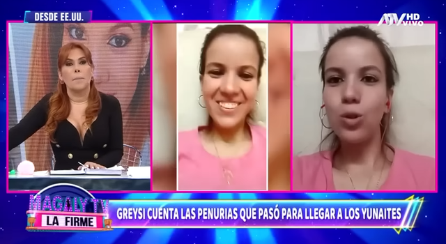  Greissy Ortega contó a Magaly sus penurias al llegar a Estados Unidos.   