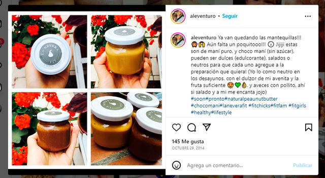 Los primeros productos de "La Nevera Fit" - Instagram. 