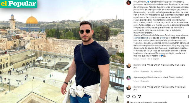  Eyal Berkover trabaja como influencer en Israel. Foto: Instagram   