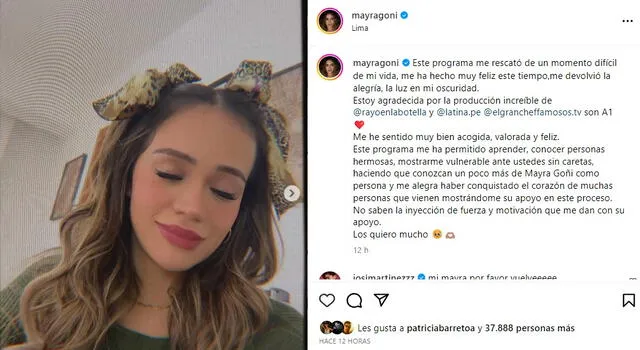 Mayra Goñi y su eliminación de El Gran Chef; Famosos.