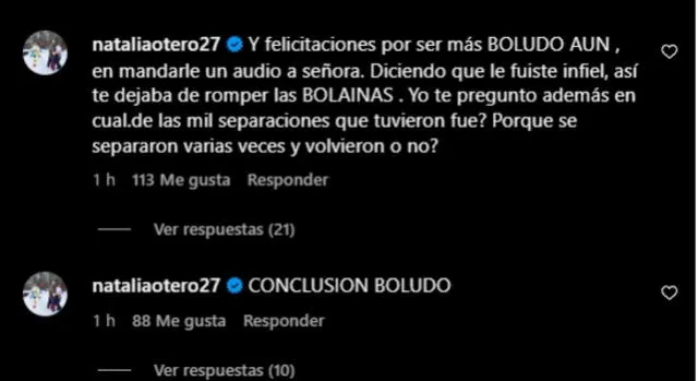 Natalia Otero revela en Instagram por qué Julian Zucchi le admitió infidelidad a Yidda Eslava