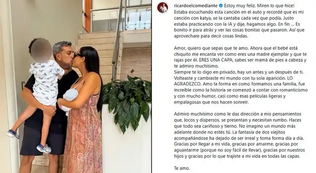 Ricardo Mendoza le dedicó un emotivo mensaje a Katya Mosquera.  