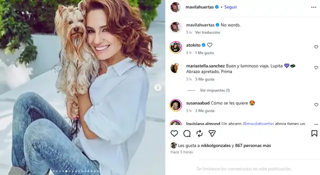 Mávila Huertas comparte conmovedoras fotografías con su mascota. Mávila Huertas comparte conmovedoras fotografías con su mascota.