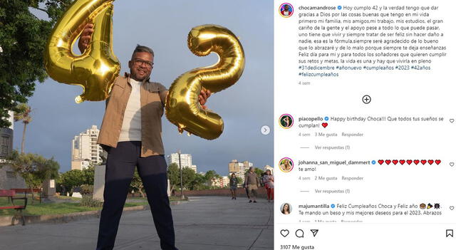 Choca Mandros celebró su cumpleaños número 42. Foto: Instagram. 