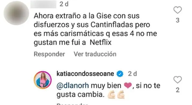 Katia Condos respondes críticas de usuarios. Foto: Instagram   