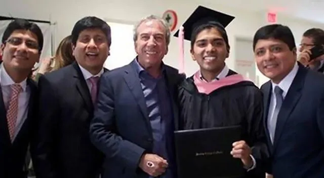 Christian Yaipén junto a sus hermanos Elmer y Andy en el día de su graduación. Foto: Difusión   