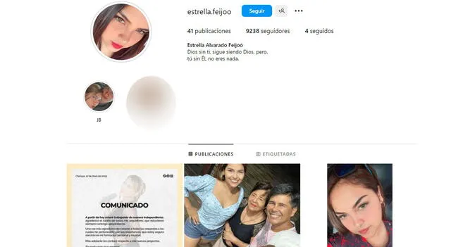Estrella Feijoó en Instagram. Foto: Instagram  