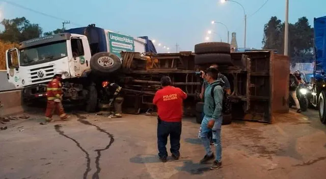 Un accidente de tránsito se registró en la autopista Ramiro Prialé. Foto: redes sociales.   