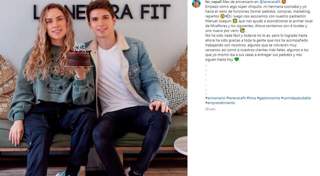  Ale Venturo y su hermano celebrando el aniversario de la 'Nevera Fit'. Foto: Instagram<br>    