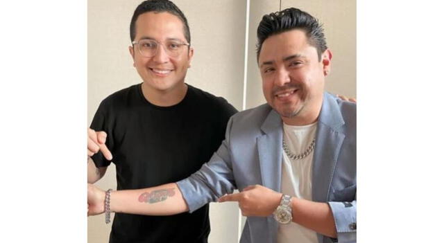  Lucho Cuéllar revela cómo luce su tatuaje en honor al 'Grupo 5'. Fuente: Difusión.   