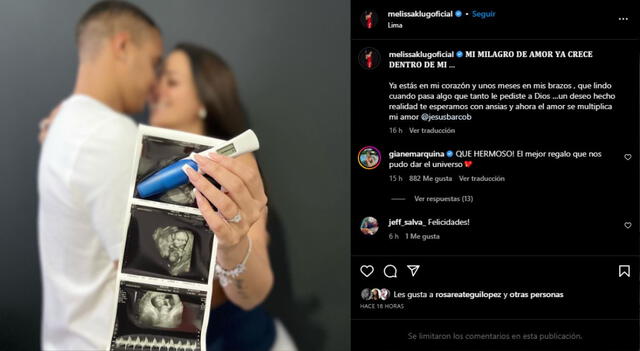 Melissa Klug anunciaba en Instagram su embarazo.    