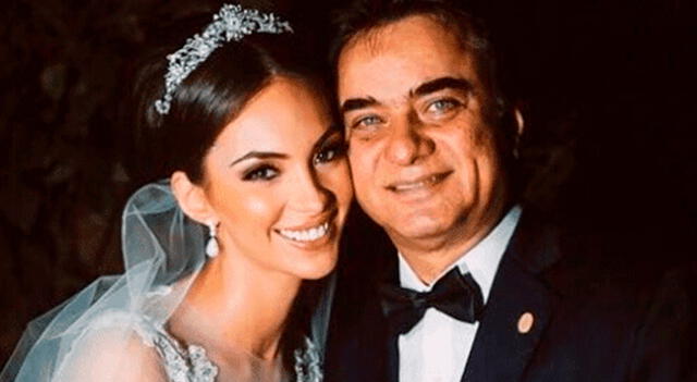  Natalie Vértiz y su padre Alberto Vértiz en su boda. Foto: Difusión   