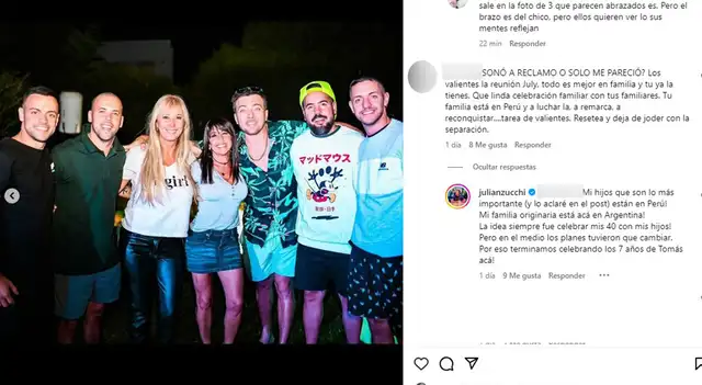 Comentario donde responde Julián Zucchi a las críticas.  