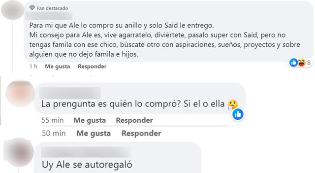 Usuarios y los polémicos comentarios sobre su compromiso de Alejandra Baigorria y Said Palao.