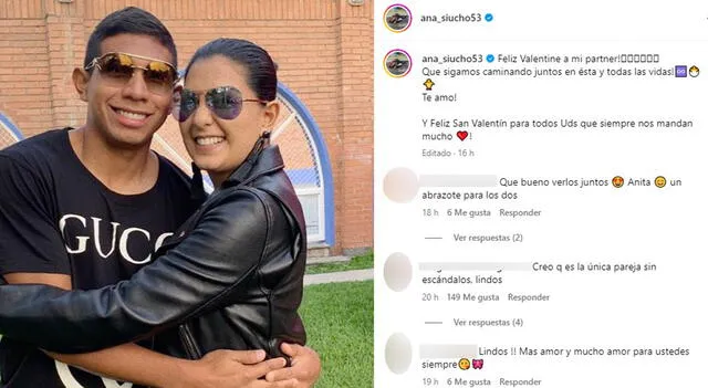 Ana Siucho dedicó tierno post en Instagram a Edison Flores.  