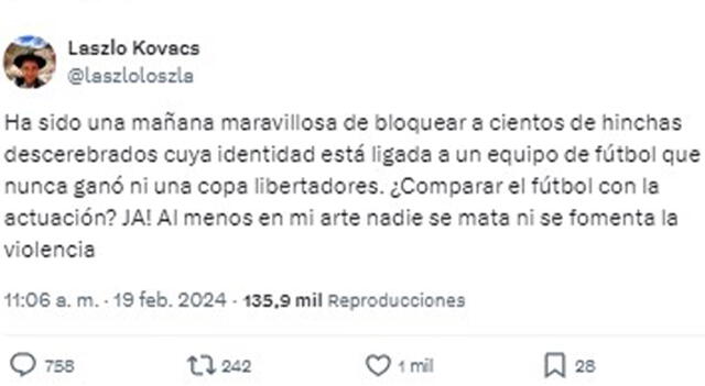 Laszlo Kovacs decidió bloquear a hinchas de la Liga 1.  