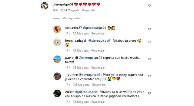 Así reaccionaron usuarios al comentario de Piero Quispe   