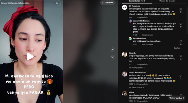 Casos de esta modalidad de estafa contados en TikTok.