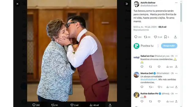 Este es el mensaje de Adolfo Bolívar. Fuente: Twitter.