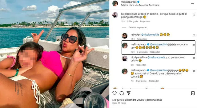 <em>Melissa Paredes aclara si está embarazada. Captura: Instagram </em>   