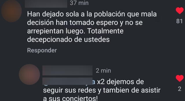 Usuarios criticaron a Armonía 10 por ya no querer participar en marcha. Usuarios criticaron a Armonía 10 por ya no querer participar en marcha.