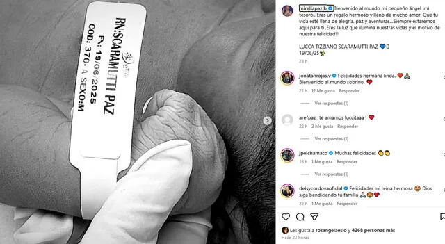 Mirella Paz dio a luz a su primer hijo. Mirella Paz dio a luz a su primer hijo.