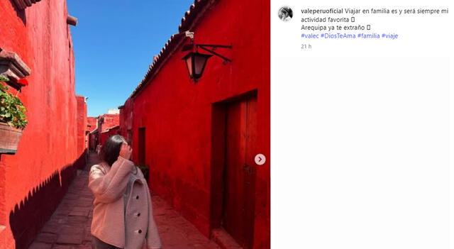 Valentina Carmona usó sus redes sociales para contar que viajó a Arequipa. Valentina Carmona usó sus redes sociales para contar que viajó a Arequipa.