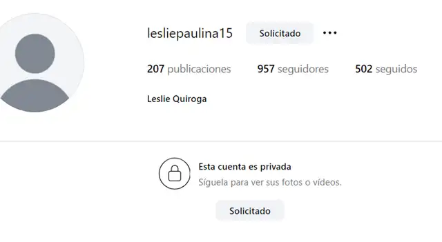 Leslie Quiroga decidió poner en privada sus redes sociales. Leslie Quiroga decidió poner en privada sus redes sociales.