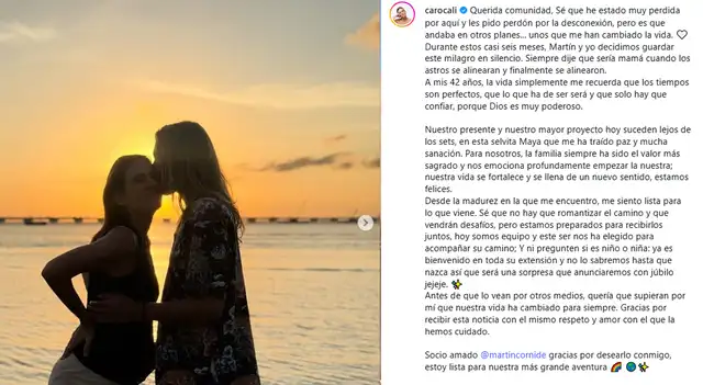 Actriz Carolina Ramírez reveló que se encuentra a la espera de su primer hijo.  