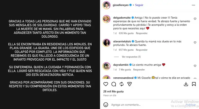 Fallece la madre de conocida exreina de belleza tras los devastadores terremotos en Venezuela