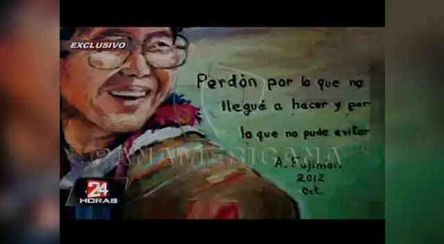 Alberto Fujimori retratado en una supuesta pintura suya.