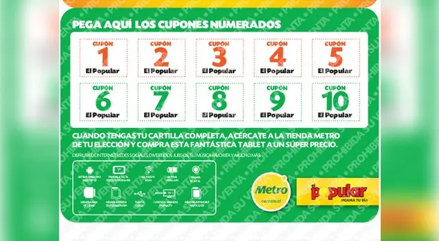 Cartilla de tablet de El Popular. Cartilla de tablet de El Popular.