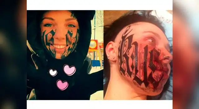 Lesya Toumaniantz luce nombre de su pareja en la cara.