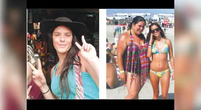 Ximena del Río (23). Al lado derecho Mercedes de León (25) en la playa. Ocurrió ayer a las 12:40 pm.