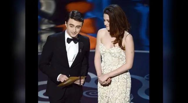 Kristen Stewart y Daniel Radcliffe juntos en la ceremonia del Oscar.