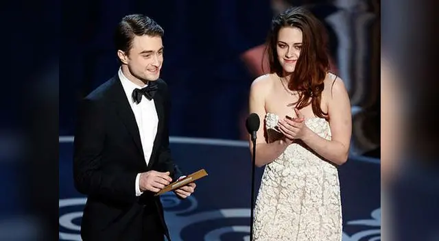 Kristen Stewart y Daniel Radcliffe juntos en la ceremonia del Oscar.