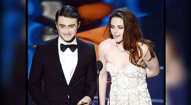 Kristen Stewart y Daniel Radcliffe juntos en la ceremonia del Oscar.