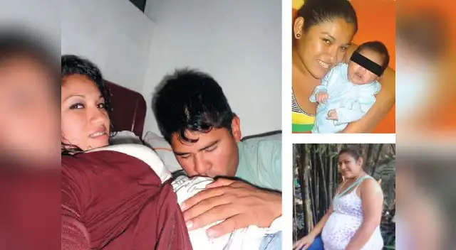Esposo besa el vientre de su pareja Eileen Loyola en la intimidad de su hogar. 
