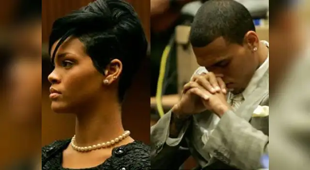 Rihanna y Chris Brown en una de las audiencias del juicio entablado por la cantante