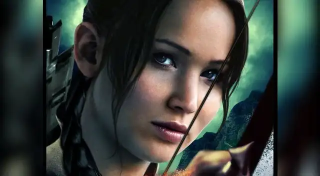 Jennifer Lawrence en poster promocional de En llamas (Catching fire) Jennifer Lawrence en poster promocional de En llamas (Catching fire)