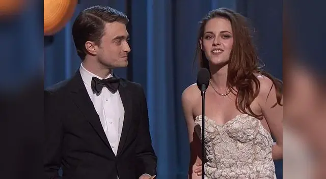 Kristen Stewart y Daniel Radcliffe en el Oscar 2013.