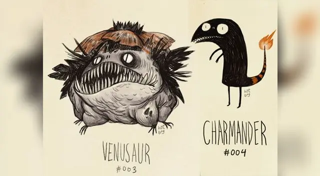 Los personajes de Pokemon desde la visión de Tim Burton.