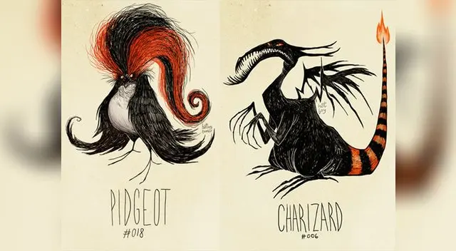 Los personajes de Pokemon desde la visión de Tim Burton.