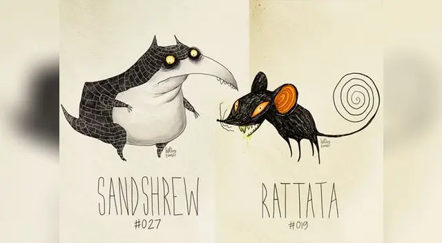 Los personajes de Pokemon desde la visión de Tim Burton.