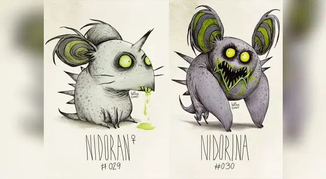 Los personajes de Pokemon desde la visión de Tim Burton.
