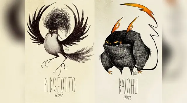 Los personajes de Pokemon desde la visión de Tim Burton.