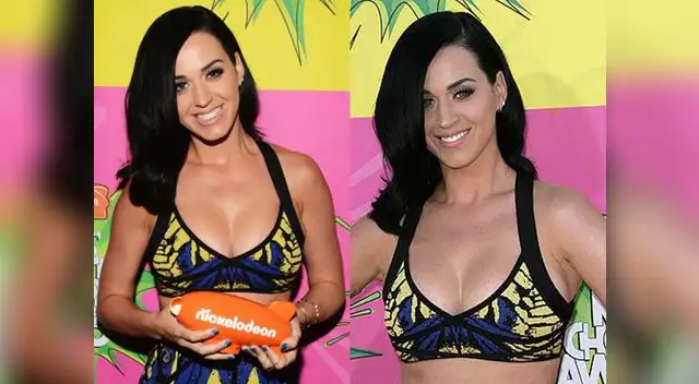 Katy Perry derrochando sensualidad en la alfombra naranja de los Kids Choice Awards.
