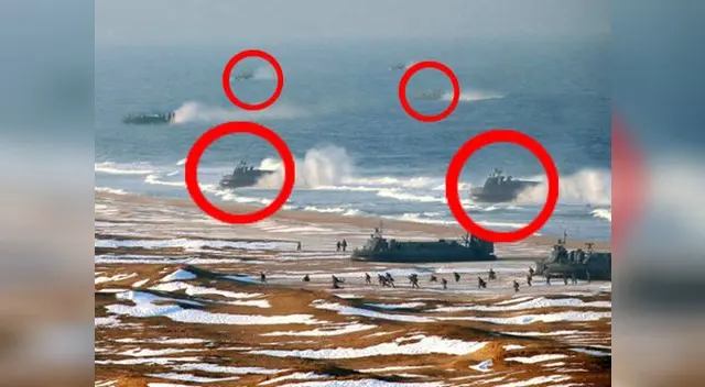 Los círculos en rojo señalan los aerodeslizadores clonados. Los círculos en rojo señalan los aerodeslizadores clonados.