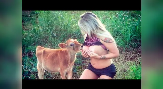 Instagram: Modelo Sabrina Boing amamantó a terneros.